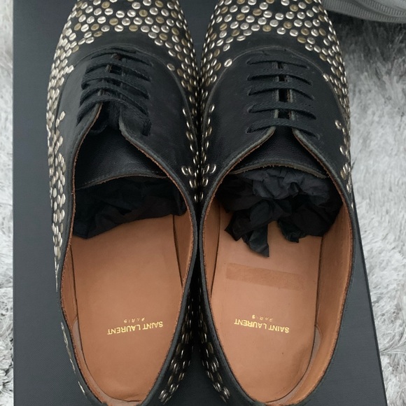 SOLD Saint Laurent RIVE GAUCHE Studded Flats - Picture 4 of 10
